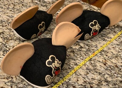 Mickey Mouse Ears Walt Disney World Disneyland Felt Hat / Cap Vintage Lot of 3-image