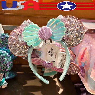 Disney Parks The Little Mermaid Ariel Pearl Mickey Minnie Mouse Ears Headband-image