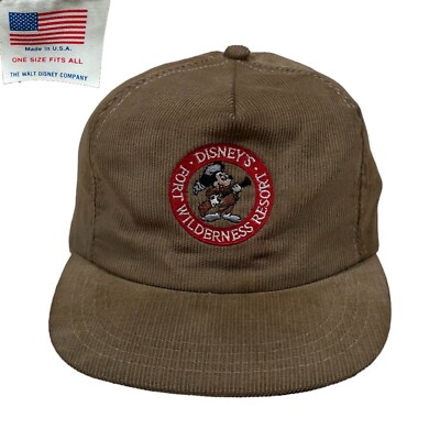 VTG USA Made Fort Wilderness Resort Walt Disney World Corduroy Snapback Hat Cap-image