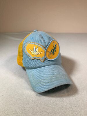 Vintage Walt Disney World Tinkerbell Snapback Hat Corduroy Embroidered Patch-image