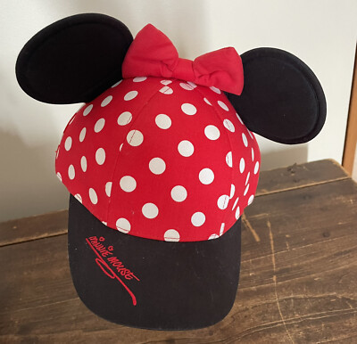 Walt Disney World Minnie Mouse Youth Baseball Polka Dot Hat Cap w/ Ears Bow CUTE-image