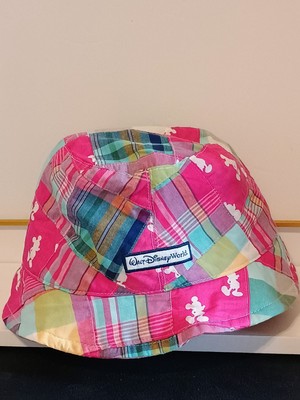 Walt Disney World Mickey Mouse Plaid Pink Green Adult One Size Hat -image