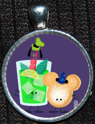 Mickey Mouse Ears Mint Julep Food Disney Disneyland World WDW Pendant Necklace-image