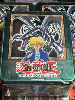 YUGIOH 2002 Red Eyes B Dragon Joey Booster Pack Tin - SEALED Shows Wear-image