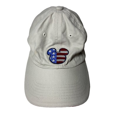 Walt Disney World American Flag Mickey Mouse Khaki Brown Souvenir Hat Cap-image