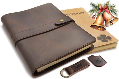 Le Vent Refillable Genuine Leather Journal, Writing Notebook, 2 Bound Notebooks-image