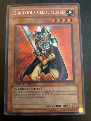 YUGIOH - OBNOXIOUS CELTIC GUARD CT1-EN006 LIMITED EDITION - SECRET RARE - NM-image