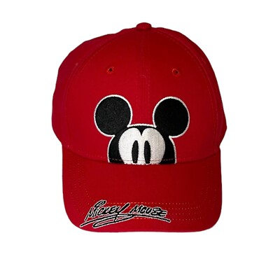 Disney Classic Peeking Mickey Mouse Red Baseball Hat Golf Cap Youth Adjustable-image