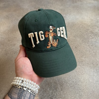 Vintage Y2K Tigger Snap Back Hat Cap Walt Disney World Cartoon Green Pooh 2000s-image