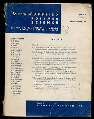 L BATEMAN / Journal of Applied Polymer Science Volume I Number 1 1st Edition-image