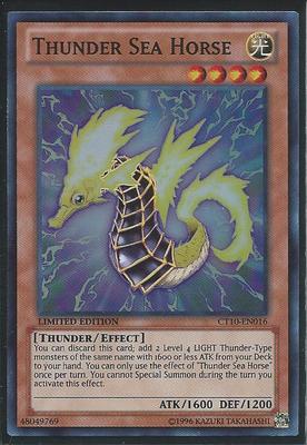 3x Yugioh CT10-EN016 Thunder Sea Horse Super Rare Card-image