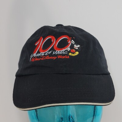 Walt Disney World Baseball Hat Cap 100 Years Of Magic Mickey Mouse Black -image