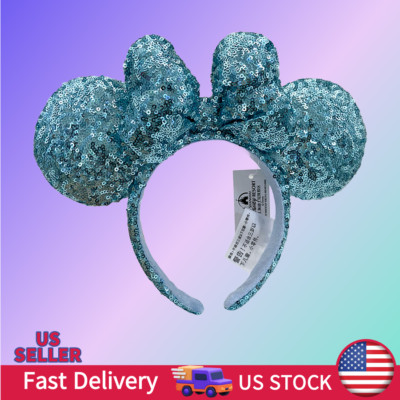 Loungefly Disney. Parks Resort Ears  Minnie limited Ribbon Sequin Blue Headband-image