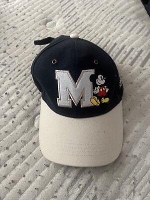 Vintage Disney Walt Disney World Mickey Mouse Navy Hat Adult Size-image