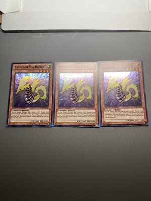 Yugioh 3X Thunder Sea Horse Limited Edition Super Rare CT10-EN016 MP-image