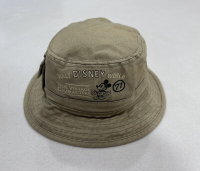 Walt Disney World Beige True Vintage Characters 71 Mickey Mouse Bucket Hat -image
