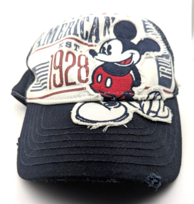 Disney Mickey Mouse True Original American WDW Est 1928 Distressed Baseball Cap-image