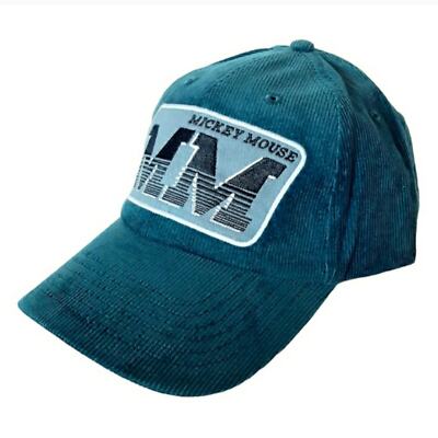 Disney Parks WDW Mickey Mouse Mens Baseball Cap Hat Corduroy Teal NWT-image