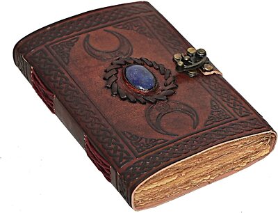 Vintage Genuine Leather Journal Deckle Edge Paper Handmade Leather bound Journal-image