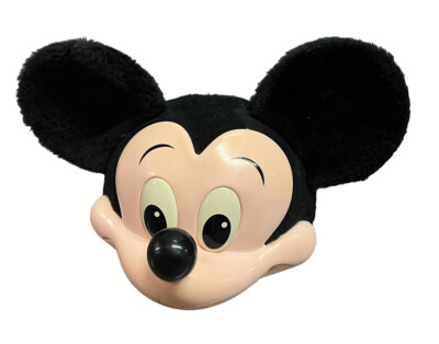 3D HARD PLASTIC vtg 80s MICKEY MOUSE WALT DISNEY WORLD snapback HAT costume mesh-image
