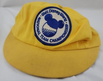 Walt Disney World Vintage National Team Championship Hat Cap Yellow Golf 80s-image