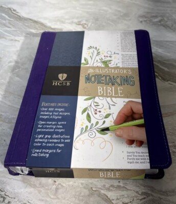 HCSB Illustrator's Notetaking Bible, Purple Linen by Holman Bible Publishers-image