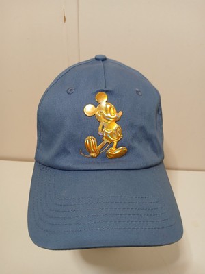 Disney Parks 50th Anniversary Blue Gold Mickey Mouse Adjustable Cap Hat -image