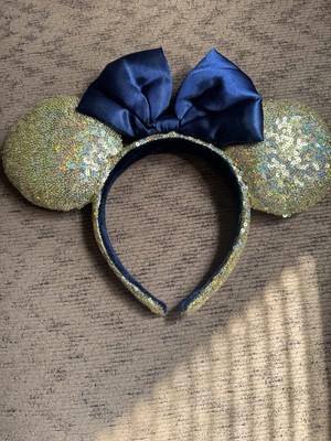 Disney Parks Minnie Mouse Gold & Blue 50th Anniversary Ears Headband Accessories-image