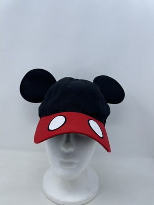 Walt Disney World Mickey Mouse Ears Cap Hat Black & Red Adjustable Snapback-image