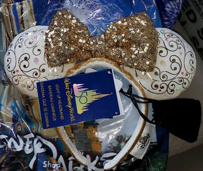 Disney Minnie Ears Headband Light Up Authentic 50th Anniversary Celebration -image