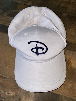 WDW Disney Parks D Logo White/Navy Baseball Cap Hat Adjustable-image