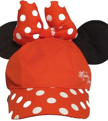 Minnie Mouse Ears Walt Disney World baseball hat Puffy Polka Dot cap youth -image