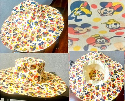 Vtg Walt Disney World Productions Minnie & Mickey Mouse & Friends Floppy Sun Hat-image