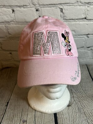 Walt Disney World Minnie Mouse M Cap Hat Pink Bling Adjustable Adult-image