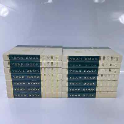 Lot of (24) 1966-1989 The World Book Encyclopedia Year Books Green Gold & Cream-image