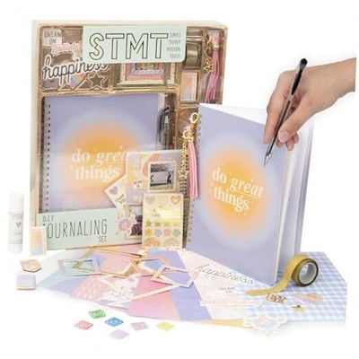 D.I.Y. Journal Set, 70-Sheet Hardcover Spiral-Bound Happiness Journaling Set-image