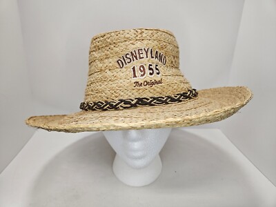 Vintage Rare Disneyland Straw Hat Wide Brim Brown 1955 The Original LARGE NICE-image