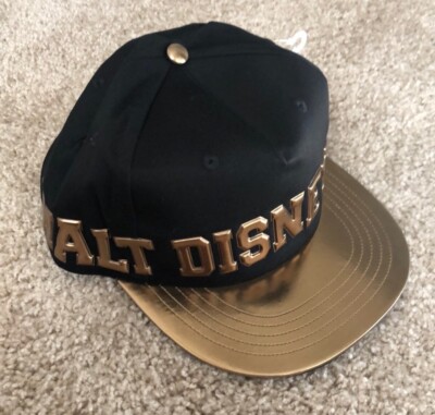 Walt Disney World Black Hat Gold Spell Out Brim Snapback BRAND NEW NWT-image