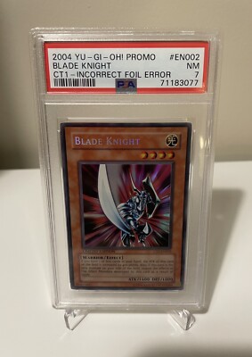 Yu-Gi-Oh! TCG Blade Knight Incorrect Foil Error Limited Secret Rare Psa 7-image