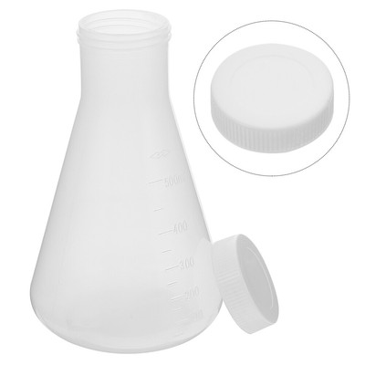 3pcs Plastic Erlenmeyer Flask Transparent Science Flask Practical-image