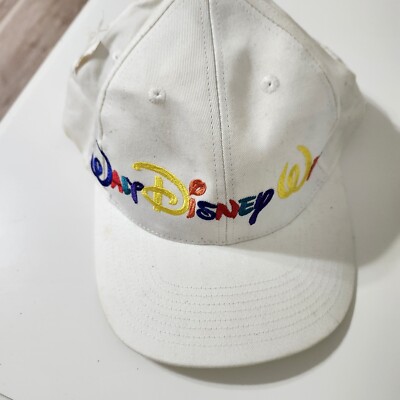 Vintage Walt Disney World Goofy's Hat Co Rainbow Spellout Snapback Cap Rare-image