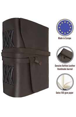 Leather Journal for Men Women - Leather Bound Journal - Genuine Brown Leather-image