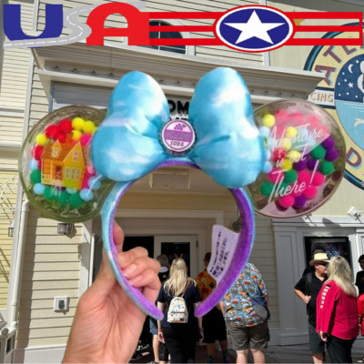 Mickey Mouse Minnie Ears UP Grape Soda Cap Balloons Disney Parks Headband US💖-image