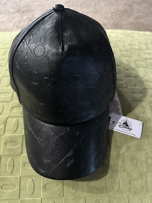 Walt Disney World 50th Anniversary Logo Black Baseball Cap Hat New faux leather-image
