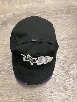 Walt Disney World 100 % Cotton Maleficent Evil Cadet Hat Cap Black Villain-image