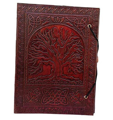 Large Tree of Life Leather Journal Bound Leather Journal Leather Journal Brown-image