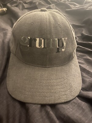 Vintage Grumpy SnapBack Hat Walt Disney World Embroidered Spellout Gray One Size-image