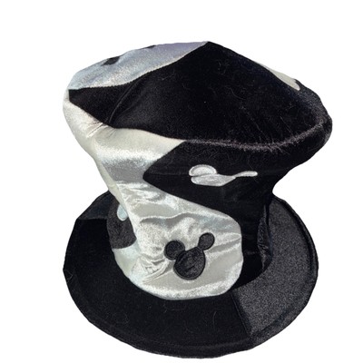 WALT DISNEY WORLD MAD HATTER BLACK WHITE MICKEY MOUSE LOGO ADULT SIZE HAT-image