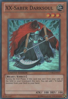 Yugioh! XX-Saber Darksoul - CT08-EN017 - Super Rare - Limited Edition Near Mint,-image