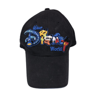 Walt Disney World Adult Size Black Adjustable Strap Back Cap Embroidered Hat-image